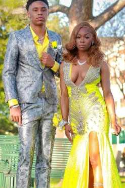 Silver Notched Lapel 2 Piece Men's Prom Suits