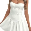 Simple A-Line Spaghetti Straps Mini White Graduation Dress