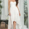 Simple Asymmetrical White Graduation Dress