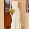 Simple Mermaid Boho Wedding Dress
