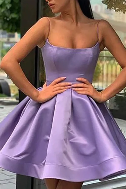 Simple Purple Graduation Dress