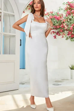 Simple Sheath Ivory Ankle-Length Wedding Dress