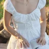 Simple White A-Line Short Lace Up Graduation Dress