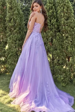 Spaghetti Straps A-Line Lavender Princess Prom Dress
