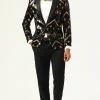 Sparkly Black and Golden Sequins Men's Prom Blazer