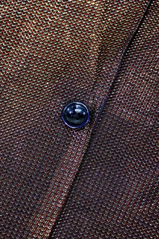 Sparkly Brown One Button Shawl Lapel Men's Blazer