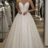 Sparkly Ivory A Line Sweetheart Long Prom Dress