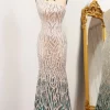 Sparkly Mermaid Green One Shoulder Sequin Long Prom Dress