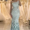 Sparkly Mermaid One Shoulder Sequin Long Prom Dress