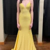 Sparkly Mermaid V Neck Long Prom Dress