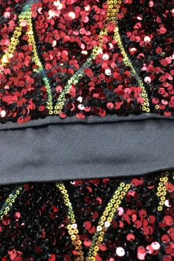 Sparkly Red Sequins Shawl Lapel Men's Party Blazer