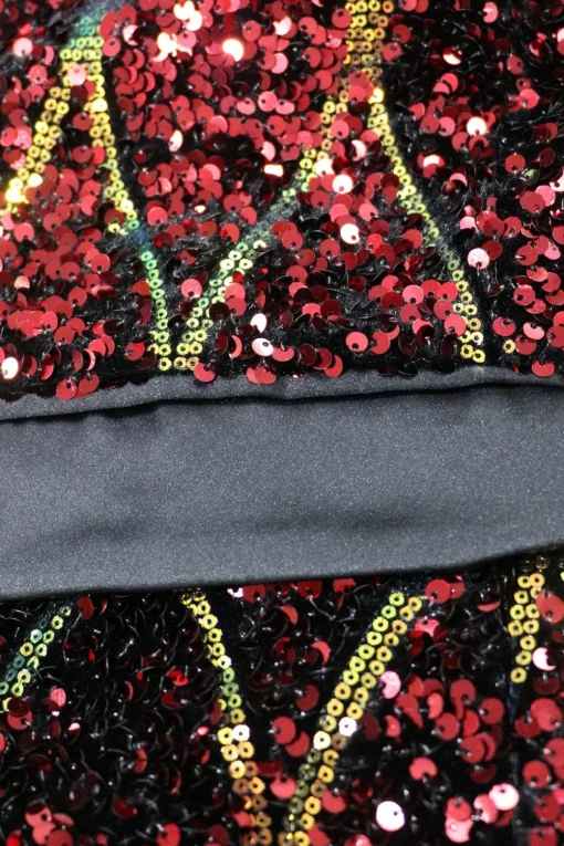 Sparkly Red Sequins Shawl Lapel Men's Party Blazer