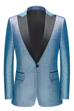 Sparkly Royal Blue Single Breasted 2 Piece Men's Prom Suit