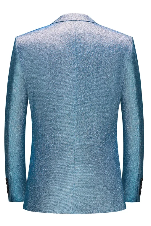 Sparkly Royal Blue Single Breasted 2 Piece Men's Prom Suit
