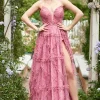 Sweetheart Dusty Rose A-Line Prom Dress with Print