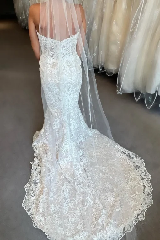Sweetheart Ivory Corset Long Wedding Dress with Appliques