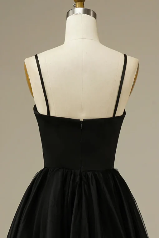 Tulle A-line Midi Simple Prom Dress