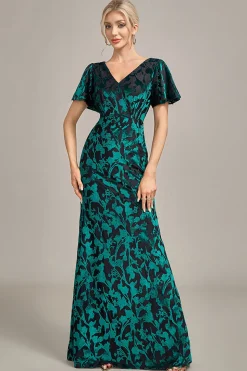 Velvet Peacock Mother of the Bride Dress