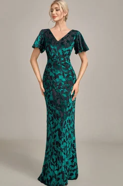 Velvet Peacock Mother of the Bride Dress