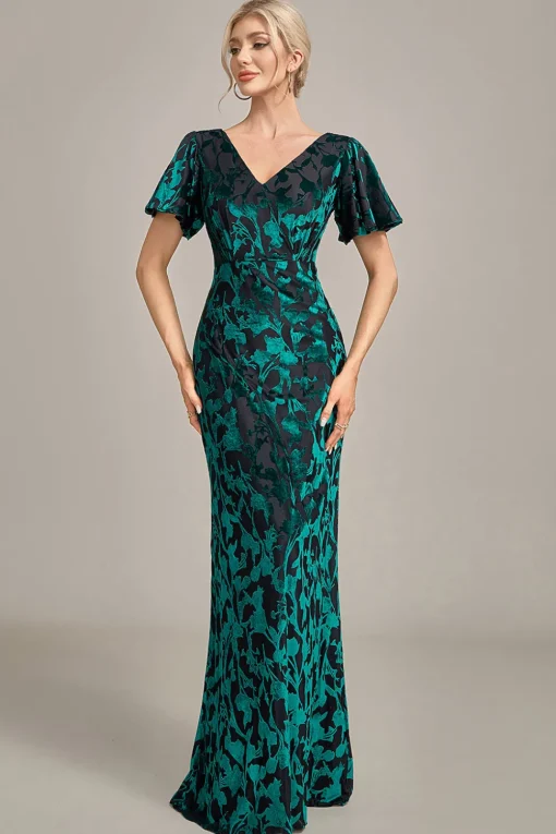 Velvet Peacock Mother of the Bride Dress