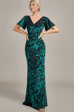 Velvet Peacock Mother of the Bride Dress