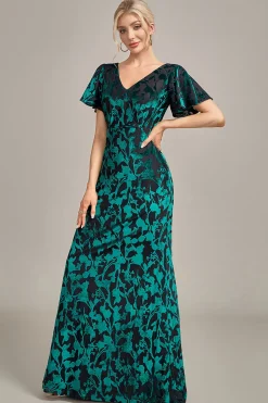 Velvet Peacock Mother of the Bride Dress