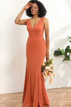V-neck Mermaid Bridesmaid Dress