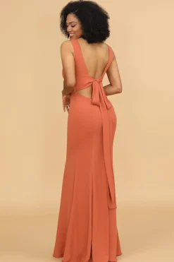 V-neck Mermaid Bridesmaid Dress