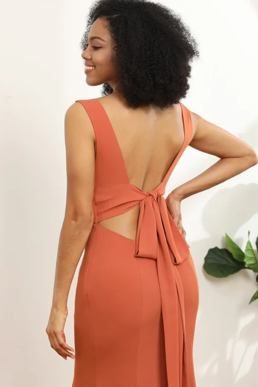 V-neck Mermaid Bridesmaid Dress