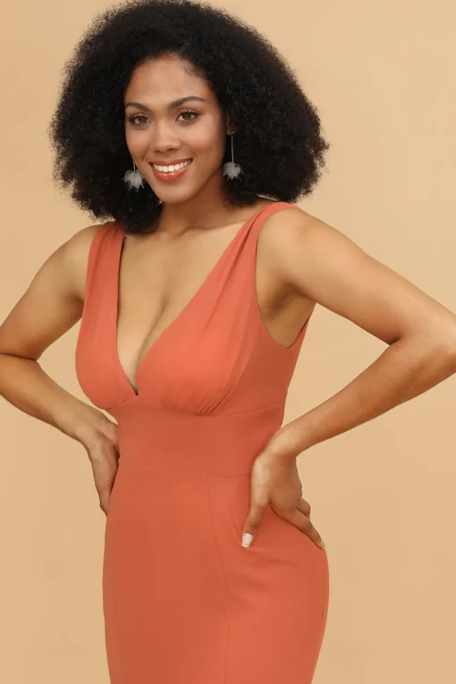 V-neck Mermaid Bridesmaid Dress