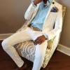White 2 Piece Upscale Tuxedo for Men with Notched Lapel