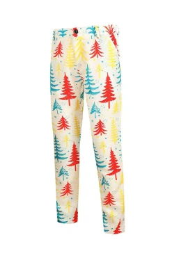 White Christmas Tree Printed 3 Piece Men's Suits