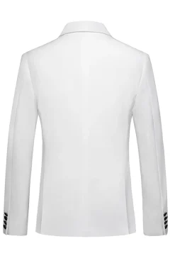 White Double Breasted 2 Piece Lapel Men's Formal Suits