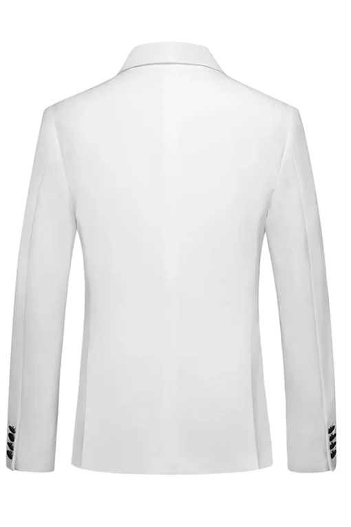 White Double Breasted 2 Piece Lapel Men's Formal Suits