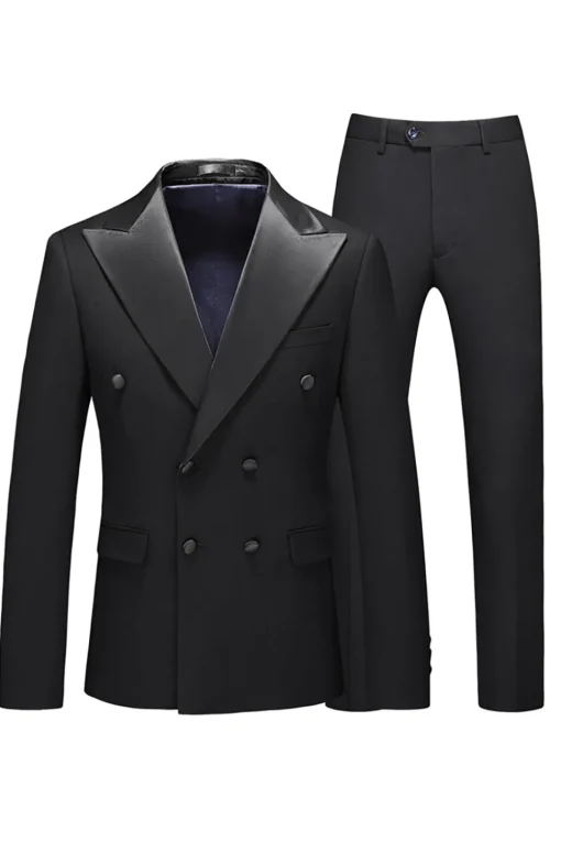 White Double Breasted 2 Piece Lapel Men's Formal Suits