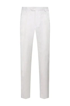 White Jacquard Double Breasted 2 Piece Men's Suits