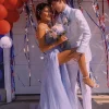 White Jacquard Shawl Lapel One Button 2 Pieces Men's Prom Suits