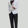 White Men's 3 Piece Shawl Lapel Prom Suits