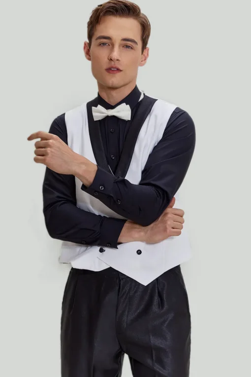 White Men's 3 Piece Shawl Lapel Prom Suits