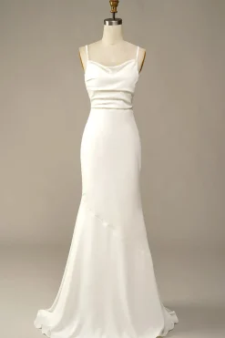 White Mermaid Long Wedding Dress