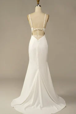 White Mermaid Long Wedding Dress