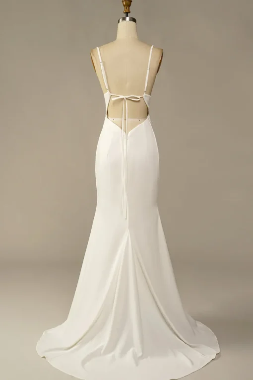 White Mermaid Long Wedding Dress