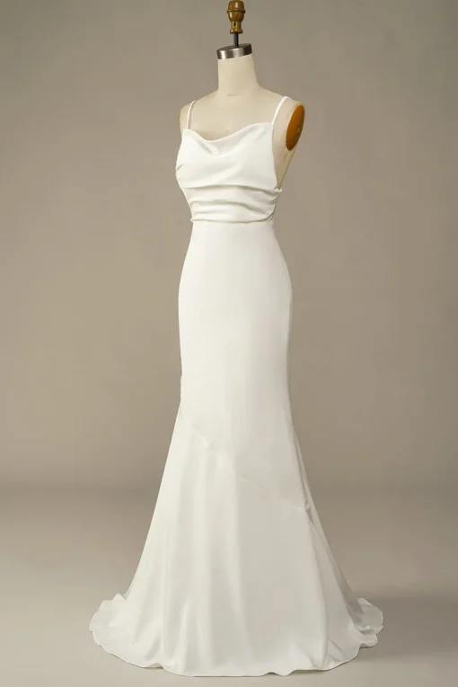 White Mermaid Long Wedding Dress