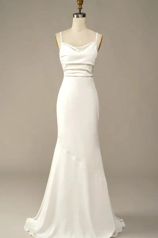 White Mermaid Long Wedding Dress