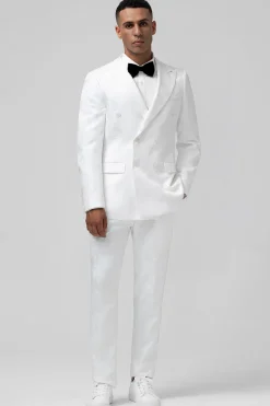 White Notch Lapel Double Breasted 2 Pieces Men's Suits