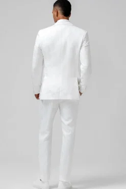 White Notch Lapel Double Breasted 2 Pieces Men's Suits