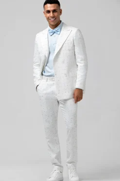 White Peak Lapel 2 Pieces Double Breasted Men's Prom Suits