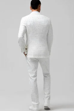 White Peak Lapel 2 Pieces Double Breasted Men's Prom Suits