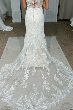 White Sweetheart Mermaid Long Lace Wedding Dress