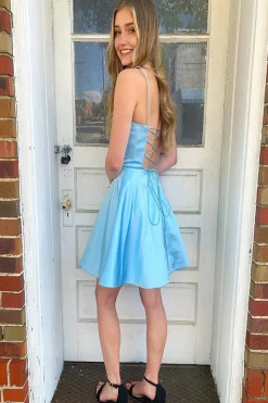 Yellow Simple A Line Short Prom Dress